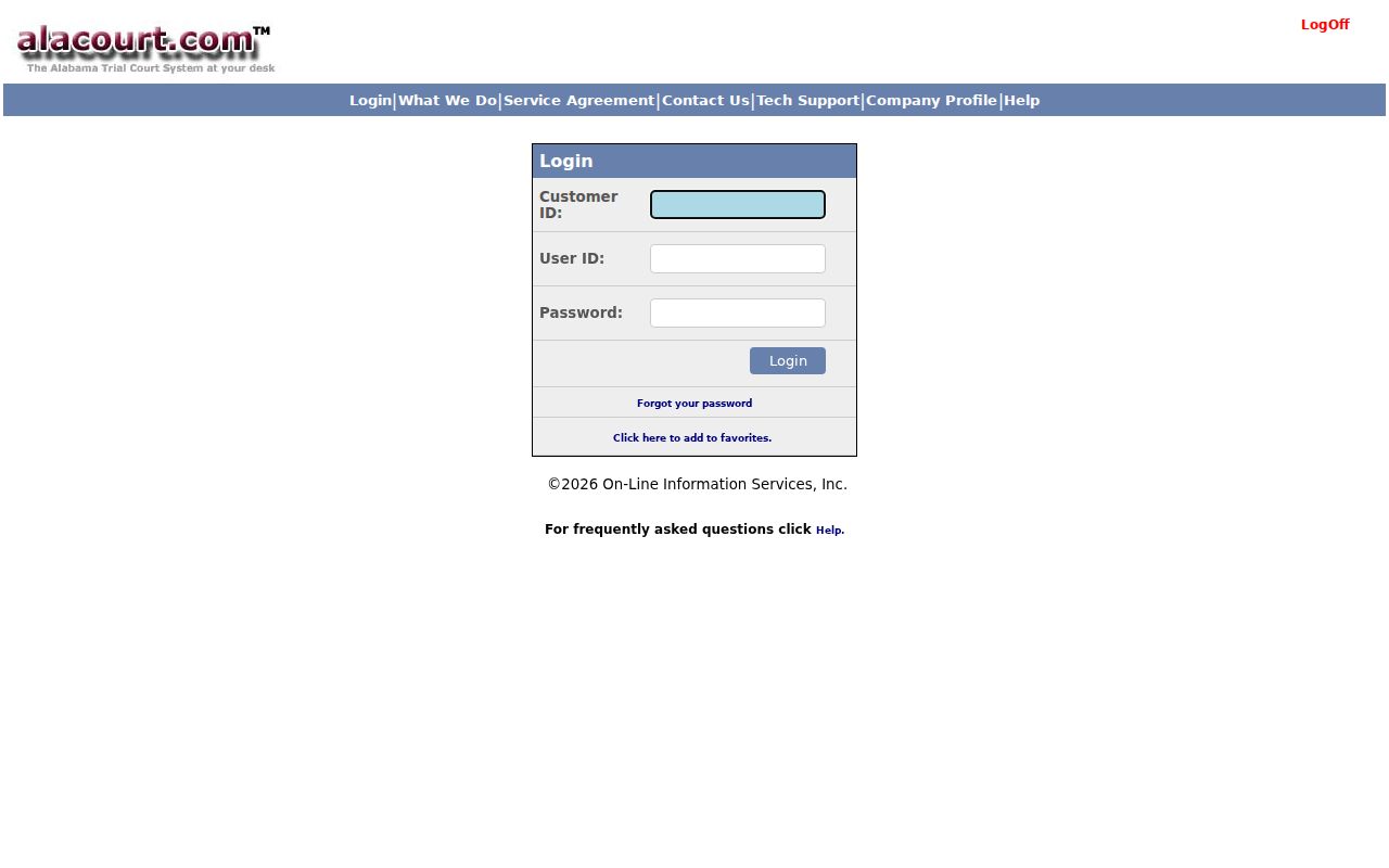 Chambers County court records on the Alacourt search service