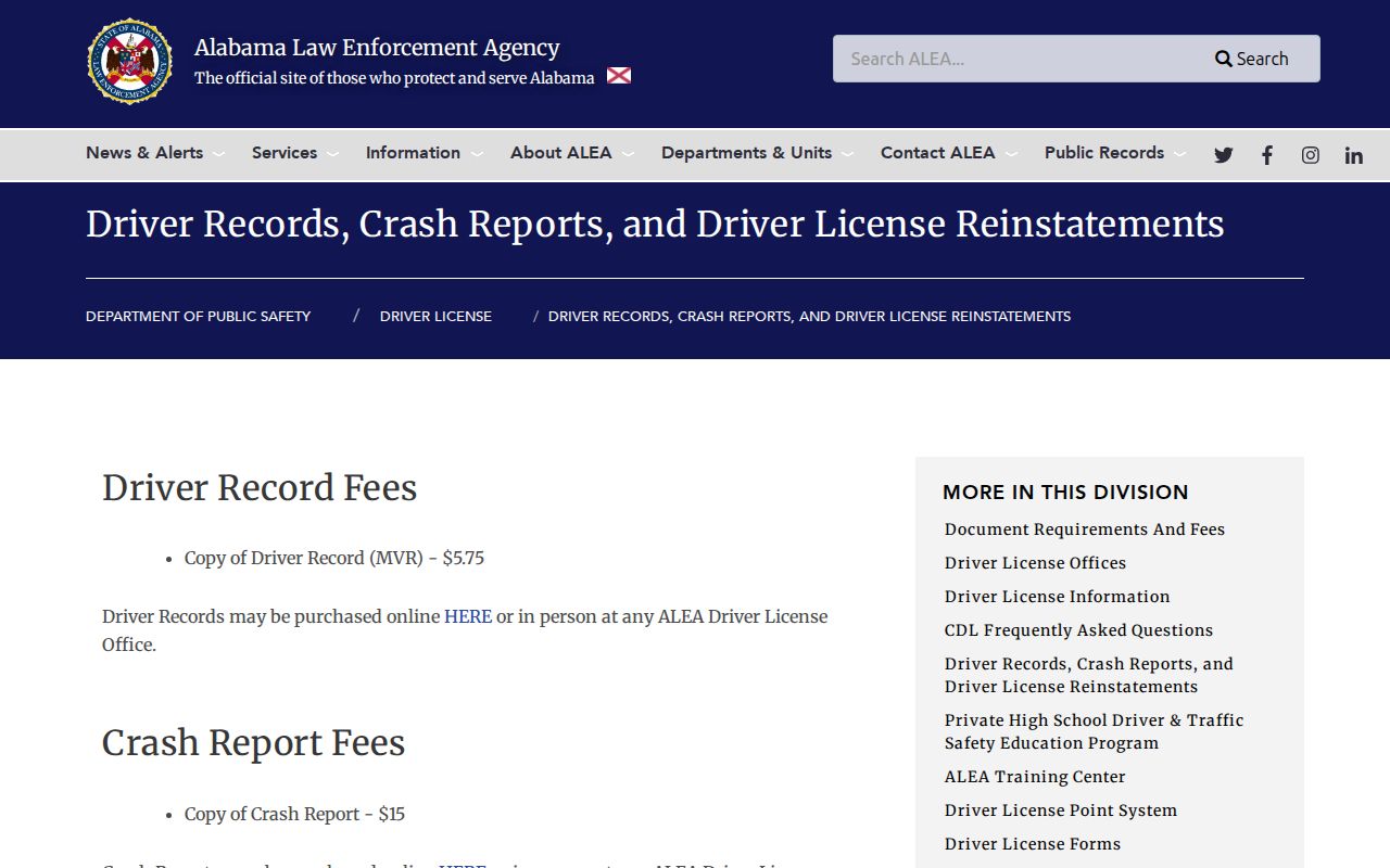 Cusseta court records compared with the separate ALEA driver record channel